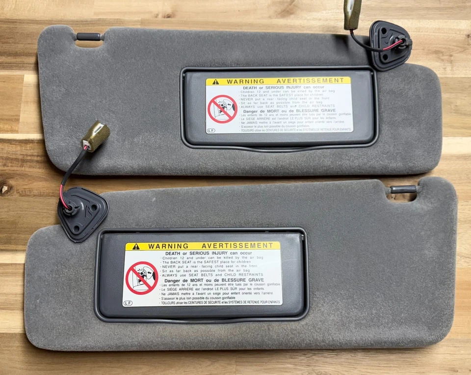 Lexus RX300 1999-2003 OEM gris conductor y pasajero par de parasoles iluminados tela Foto 1 de 3