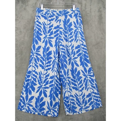Pantalones Rachel Zoe para mujer grandes de lino pierna ancha Palazzo Boho Tropical Beach Resort Foto 1 de 4