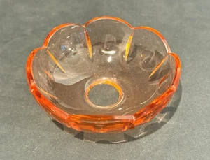 BOBECHE IN VENETIAN GLASS, Ø 90 mm, HOLE 20 mm, COLOR ORANGE / PINK - Picture 1 of 5