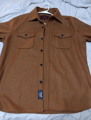 Jaqueta Schott NYC lã overshirt masculina camisa G peso pesado militar coiote  - Imagem 1 de 4