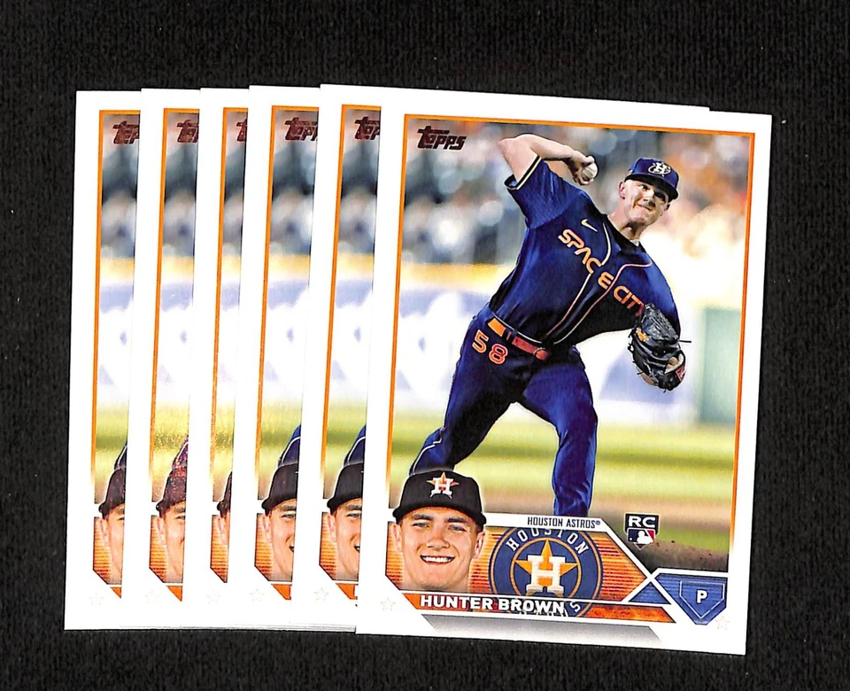 2023 Topps Series 1 #111 & Update #US315 Hunter Brown RC + Insert 9 Card Lot - Image 1 of 4