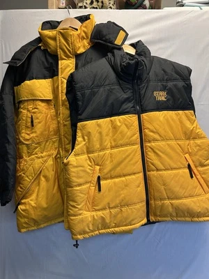 Vintage Ozark Trail 3 In 1 Warm Winter Puffer Coat + Vest Yellow Blk Men XL - Image 1 of 4