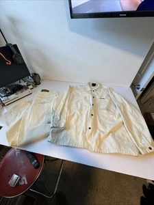Vintage Y2K Rocawear Jacket & Pants Men's L Cream Cotton Hip Hop Baggy 6387 - Picture 1 of 24