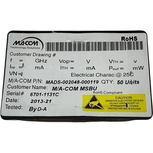 MADS-002048-000119 MACOM VARACTOR DIODES 1 SET (50PCS) - Picture 1 of 3