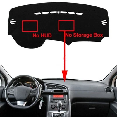 1pc Car Black Dashboard Cover Pad Dashmat For Peugeot 3008 2013-2015 2014 LHD - Image 1 of 4