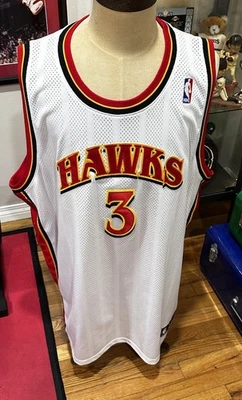 Vintage Authentic Reebok Atlanta Hawks Shareef Abdur Raheem NBA Jersey Mens 56 - Image 1 of 4