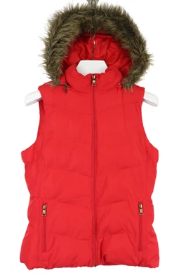 Chaleco Banana Republic Damas Mediano Rojo Cremallera Capucha Puffer Foto 1 de 4