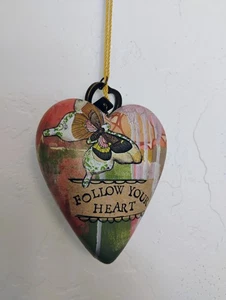 Cuore Art Hearts con chiave e buco della serratura segui il tuo cuore disegno farfalla - Foto 1 di 4