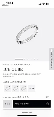 Chopard ICE CUBE RING, ETHICAL WHITE GOLD, Half Set DIAMOND - Image 1 of 4