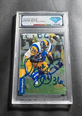 Tarjeta de novato Rams Jerome Bettis JSA certificada auto auténtica 1993 SP #6 PATIO Foto 1 de 4