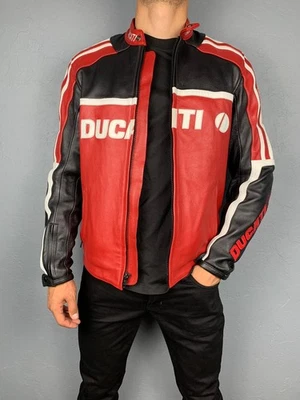 Chaqueta de cuero para moto Ducati Corse para hombre talla L Foto 1 de 4
