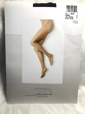 Shimera Ultra Sheer Control Top Nylon Blend Jet Black Panty Hose Women’s Plus - Image 1 of 4