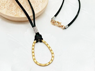 Ожерелье из черной искусственной замши для очков, цепочка для очков для чтения, держатель солнцезащитных очков - Изображение 1 из 4