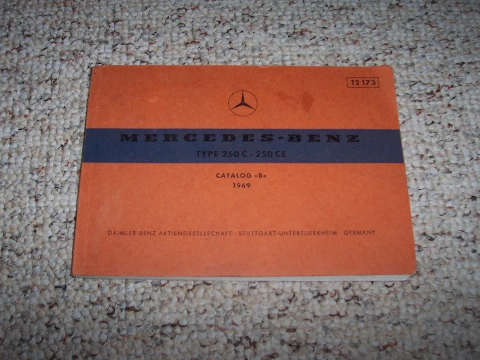 Mercedes Benz 250C 250CE 250 C CE 1972 manual de catálogo de piezas de fábrica W114 2,5 L Foto 1 de 1