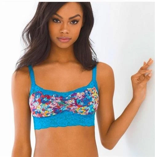 Новый без ценников маленький синий кружевной бюстгальтер Soma с цветочным рисунком 95939 - Изображение 1 из 1