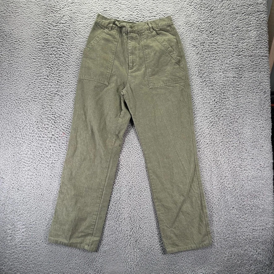 Pantalones chinos Djerf Avenue para mujer 28X29 verde recto algodón orgánico tiro alto Foto 1 de 4