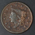 1837 SMALL LETTERS CORONET HEAD LARGE CENT COINGIANTS 1837 SMALL LETTERS CORONET HEAD LARGE CENT COINGIANTS