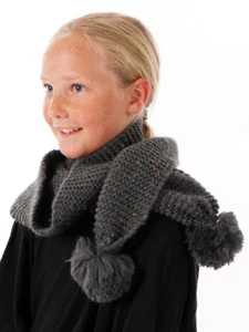 Brunotti Scarf Neck Warmer Kungri Gray Pom Pom Long Knitted - Picture 1 of 1