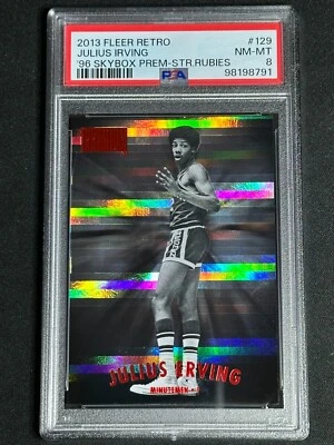 2013 Fleer ретро ' 96 Skybox Premium звезда рубины Джулиус Ирвинг #129 PSA SSP /50 - Изображение 1 из 2
