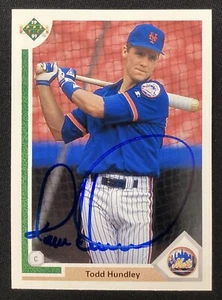 Todd Hundley Signed 1991 Upper Deck #440 Baseball Card NY Mets Autograph TPG - Picture 1 of 2
