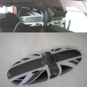 RIVESTIMENTO SPECCHIETTO RETROVISORE INTERNO UNION JACK adatto per MINI ONE COOPER R50 R52 R53  - Foto 1 di 8