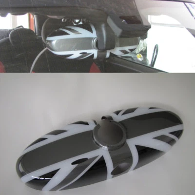 RIVESTIMENTO SPECCHIETTO RETROVISORE INTERNO UNION JACK adatto per MINI ONE COOPER R50 R52 R53  - Immagine 1 di 4
