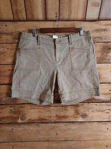 Aventura Womens 12 Bermuda shorts Organic Cotton KHAKI Beige Adjustable Length - Picture 1 of 10