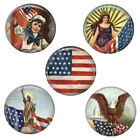 SET OF 5 Magnets Vintage Patriotic USA Flag July 4th Memorial Day Veteran Gift