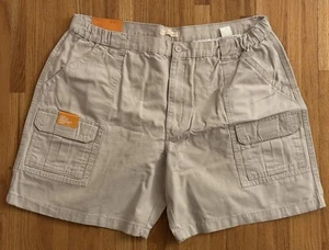 Savane Hiking Cargo Shorts Mens Flat Front Elastic Waist Cotton UPF 30 - Picture 1 of 6