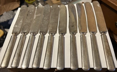 Old French 1835 R Wallace Solid Knifes and Solid Forks Silver Plate Set of 20 - Image 1 of 4