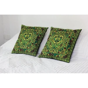 Set of 2 Hmong Pillow Case Cushion Covers Colorful Home Decor 17" x 17" - Picture 1 of 10