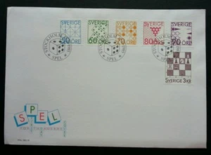 Sweden Chess 1985 Indoor Games Competition (stamp FDC) *toning - Picture 1 of 6