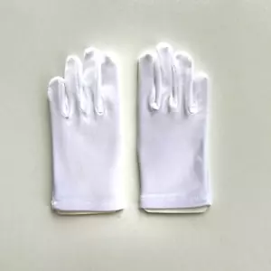 Child White Satin Gloves Kids Weddings Princess Superhero Dress-up Band 1 Pair - Picture 1 of 8