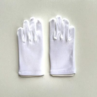 Guantes de satén blancos para niños bodas princesa superhéroe banda de vestir 1 par Foto 1 de 4