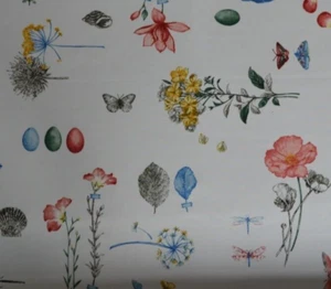 40+ YARDS / 100% COTTON / VINTAGE /BOTANICAL  / 56" WIDE / WHITE BACKGROUND - Picture 1 of 15