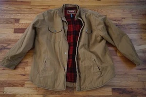 Craftsman Mens Brown Work Coat Jacket Plaid Cotton Lining Nylon XXL - Picture 1 of 3
