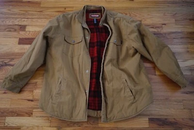 Abrigo de Trabajo Craftsman Para Hombres Marrón Forro de Algodón a Cuadros Nylon XXL Foto 1 de 3