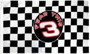 #3 Checkered 3x5ft Poly Flag Auto Checkered Racing Car Fear This Flag - Picture 1 of 4