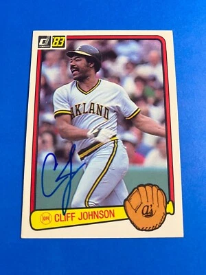 CLIFF JOHNSON 1983 DONRUSS #601 AUTO SIGNED ATHLETICS YANKEES BLUE JAYS ASTROS - Image 1 of 2