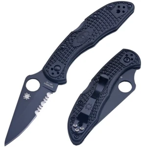 Black Nylon Handle Lock Back Super Light Serrated Blade Pocket Folding Knife Us - Picture 1 of 6