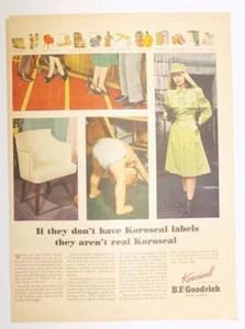 Vintage Druckanzeige 1947 Life Magazine B.F. Goodrich Koroseal Regenmantel 10" x 14" - Bild 1 von 1