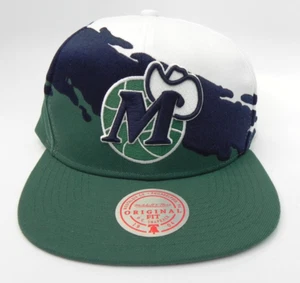 DALLAS MAVERICKS MAVS HAT CAP MITCHELL & NESS PAINTBRUSH SNAPBACK VTG LOGO NWT! - Picture 1 of 11