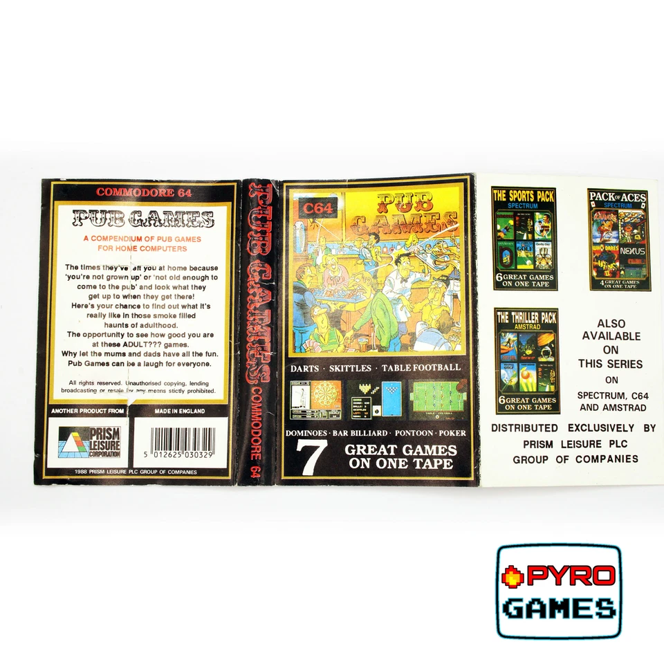 Pub Games (Small) - Inlay (No Game) - Commodore 64/128 - Image 1 of 1