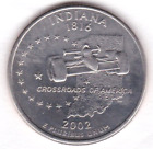 USA Quarter State Dollar 2002 D -Indiana 1816 "Crossroads of America"   25 Cent