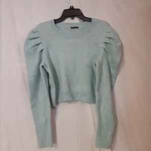 Wild Fable Womens Puffed Long Sleeve Blue Sweater Acrylic - Picture 1 of 5