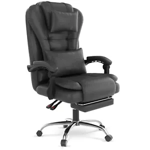Big Tall Office Chair 400lbs Wide Seat, Leather High Back Executive Office Chair - Picture 1 of 12