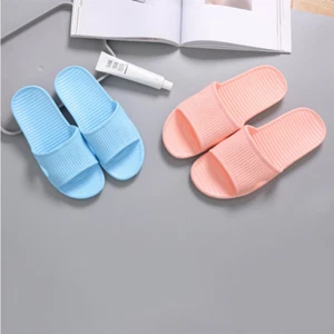 Stripe Shower Bathroom Slippers Summer Shoes Women's Sandals Men's Flip-flops - Picture 1 of 12