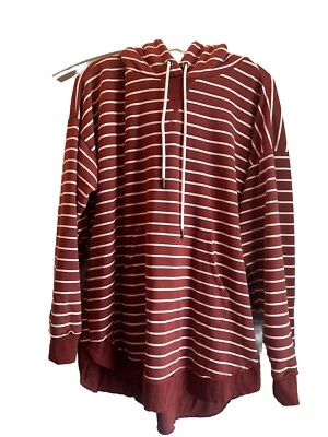 Maurice’s Plus Size 1X Homeward Striped Sherpa Hoodie Cozy Pullover - Image 1 of 4