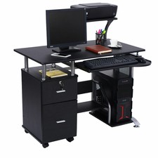 Computer Desk Pc Laptop Table WorkStation Home Office Furniture w/ Printer Shelf