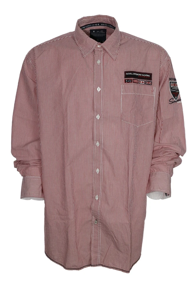KItaro Camicia Maniche Lunghe Uomo Cotone Marittimo Classiche Rot Taglia XXL 6XL - Immagine 1 di 1